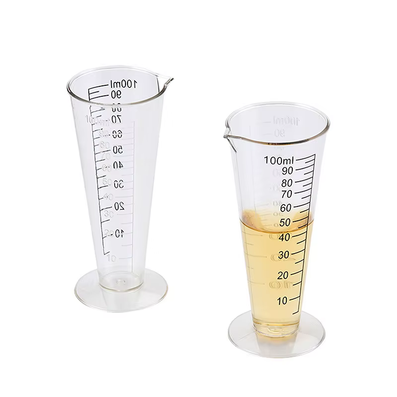 Nouveau! Tasse à mesurer en acrylique de qualité alimentaire de 100 ml – Utilisation en cuisine et restaurant sans BPA (avec balance)