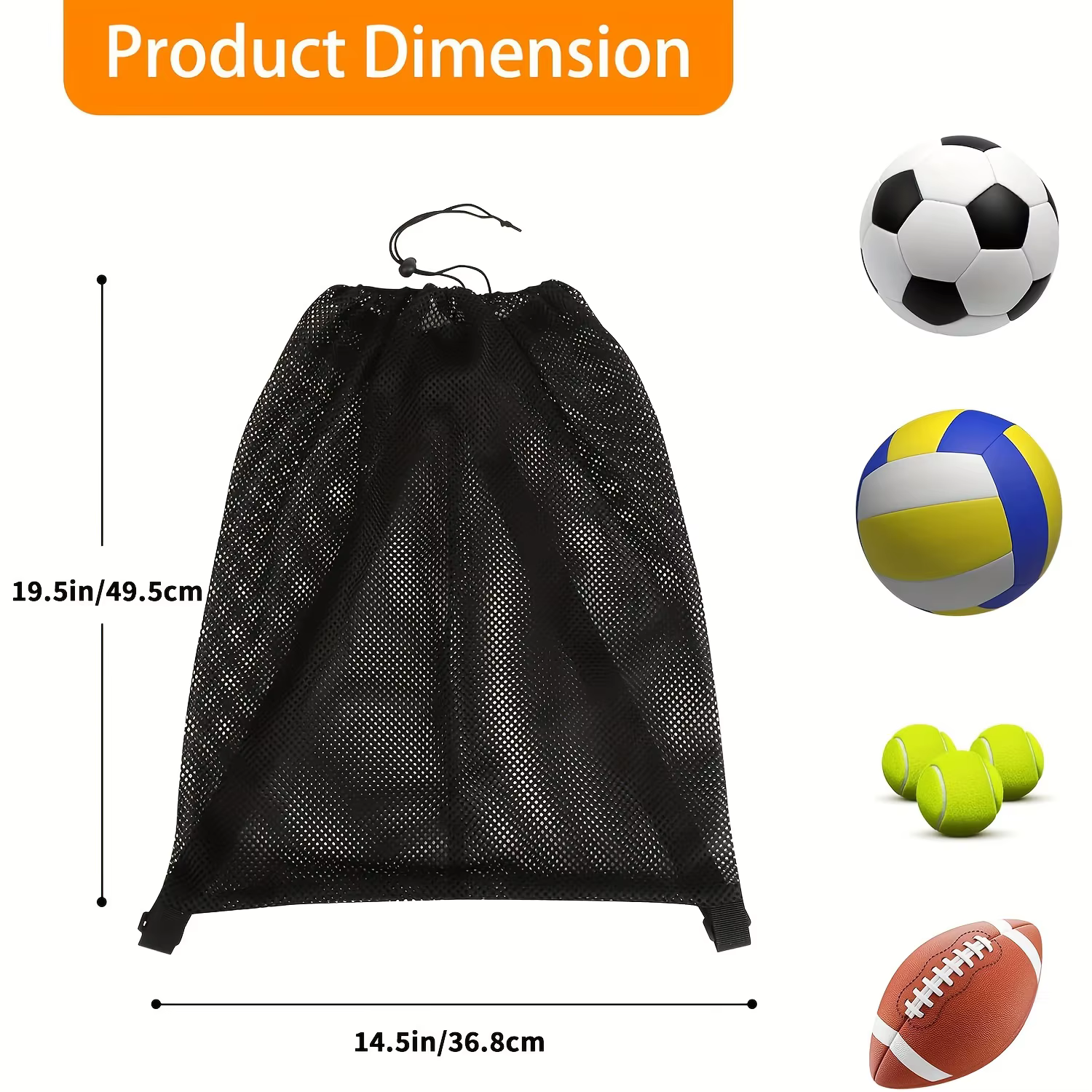 Sac à dos respirant en maille ultra-dense avec cordon de serrage pour le sport, idéal pour le basketball, le football, le volley-ball et le rangement