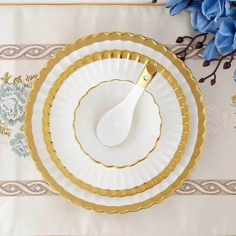 Assiettes en porcelaine blanche améliorée pour la nourriture