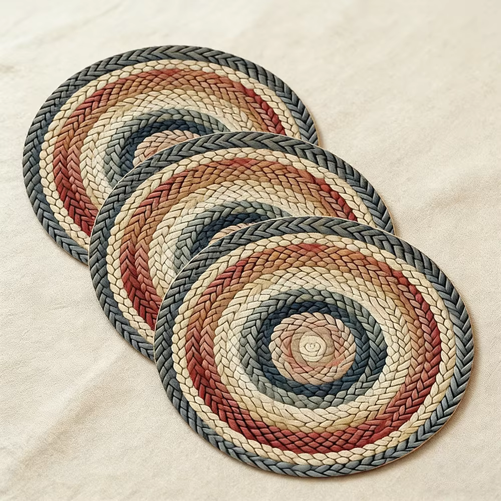 Napperon rond Beige rétro