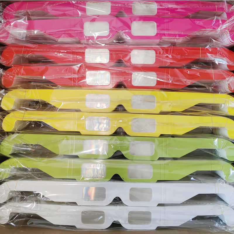 Lunettes arc-en-ciel à Diffraction de prismes en papier 3D, paquet de 100 pièces, pour spectacles Laser, rayons, lumières pour les vacances du nouvel an et de noël