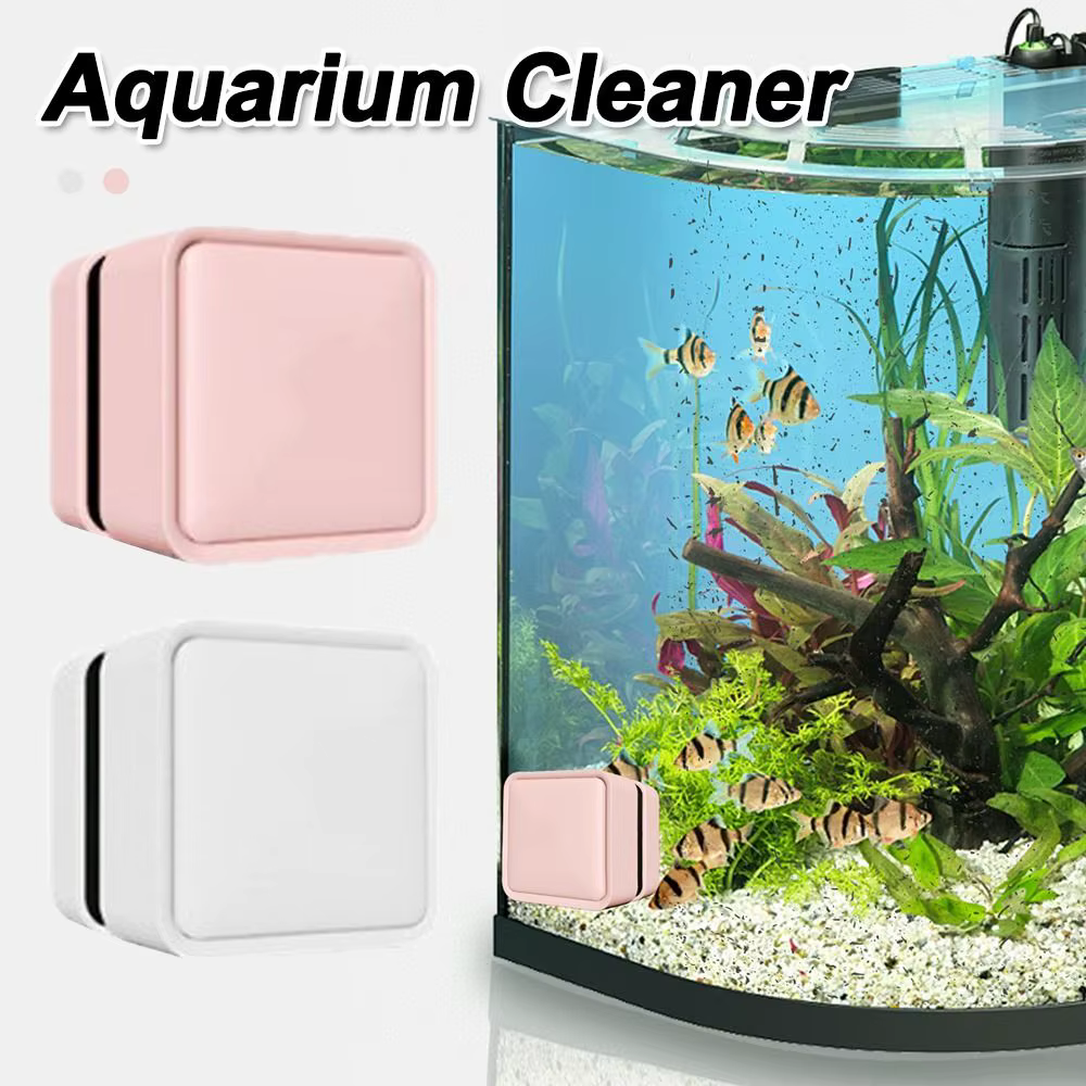 Brosse nettoyante magnétique pour aquarium, résistante aux rayures, nettoyeur de vitres carré, mini grattoir à algues