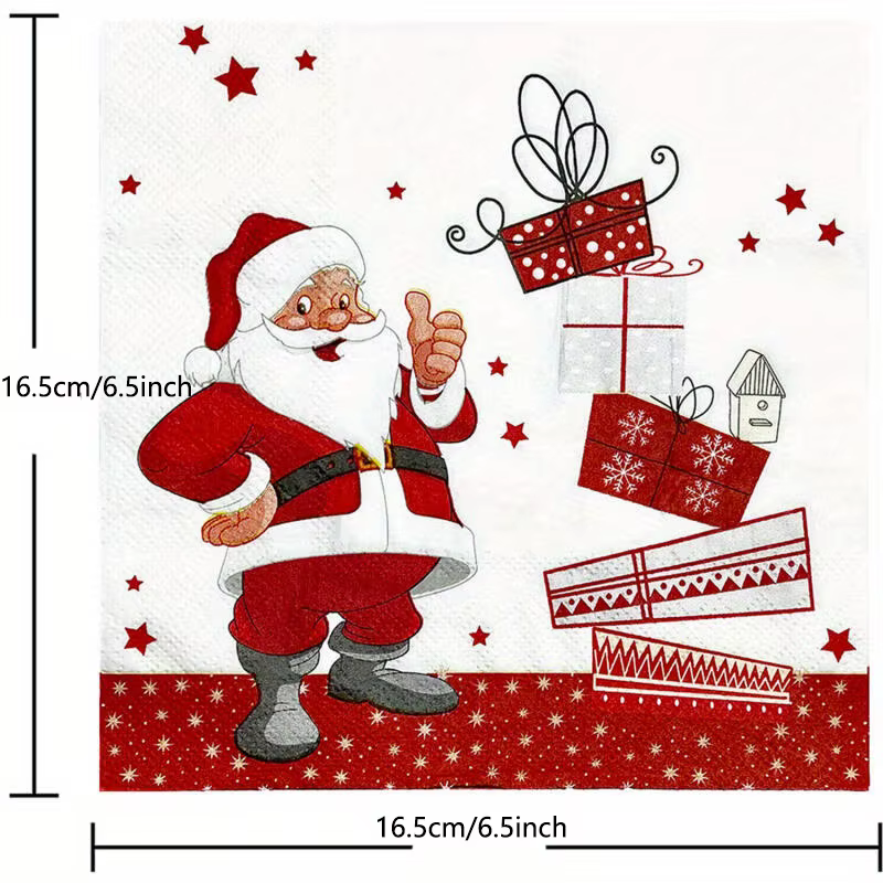 Serviettes de table de Noël 20/40/60 pièces - Père Noël
