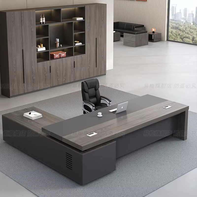 Bureau de direction grand format design vintage de luxe pour intérieur – Mobilier professionnel pour salon et bureau