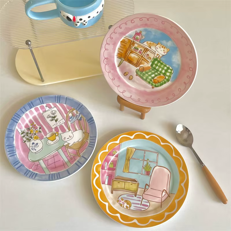 Assiette en céramique mignonne et ludique