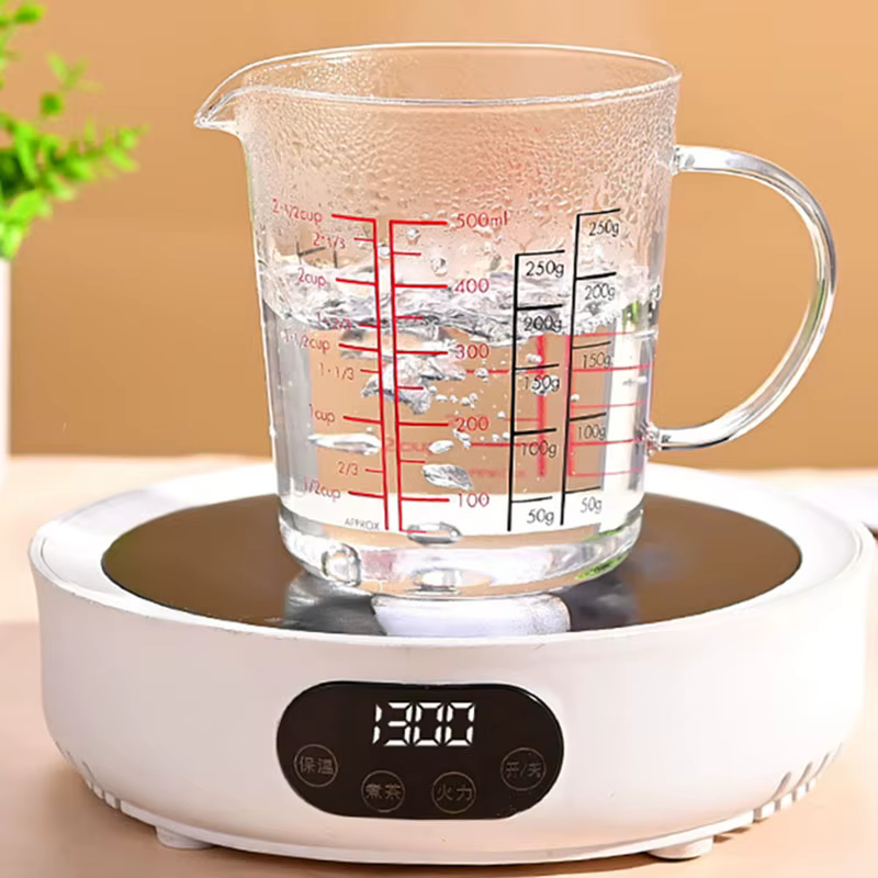 Tasse à mesurer en verre résistant à la chaleur YWDL avec poignée