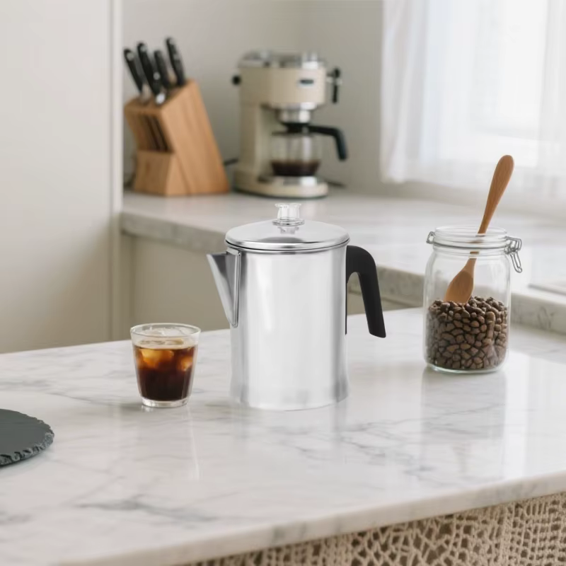 Cafetière à percolateur en acier inoxydable