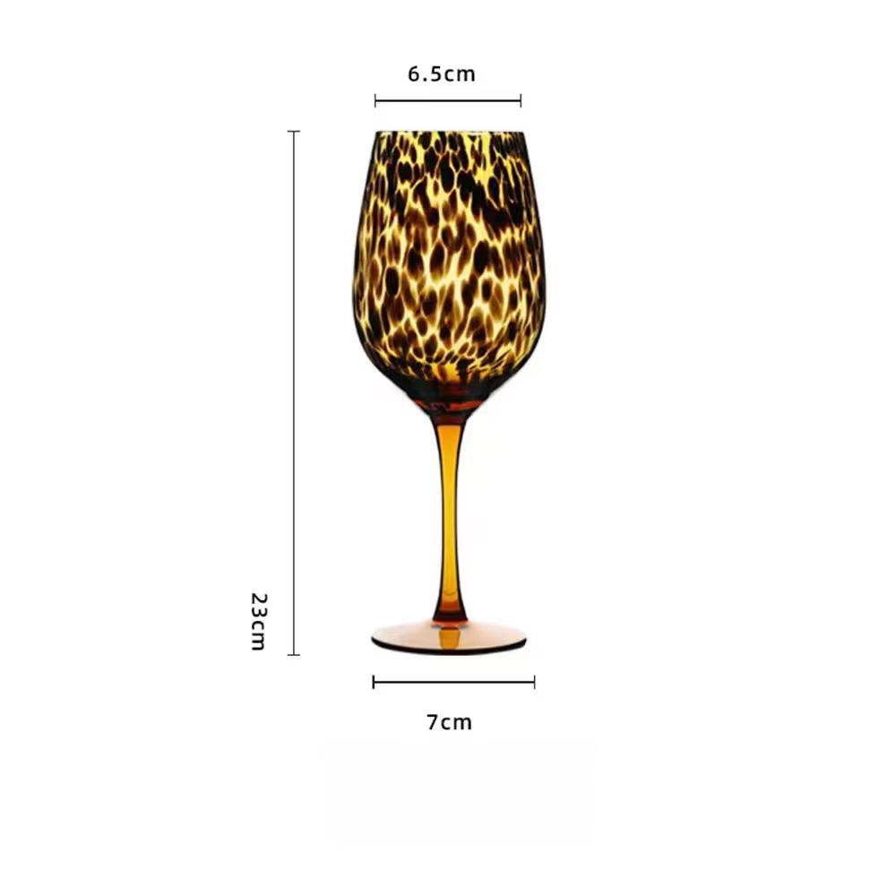 Verre à vin en verre de cristal léopard Vintage