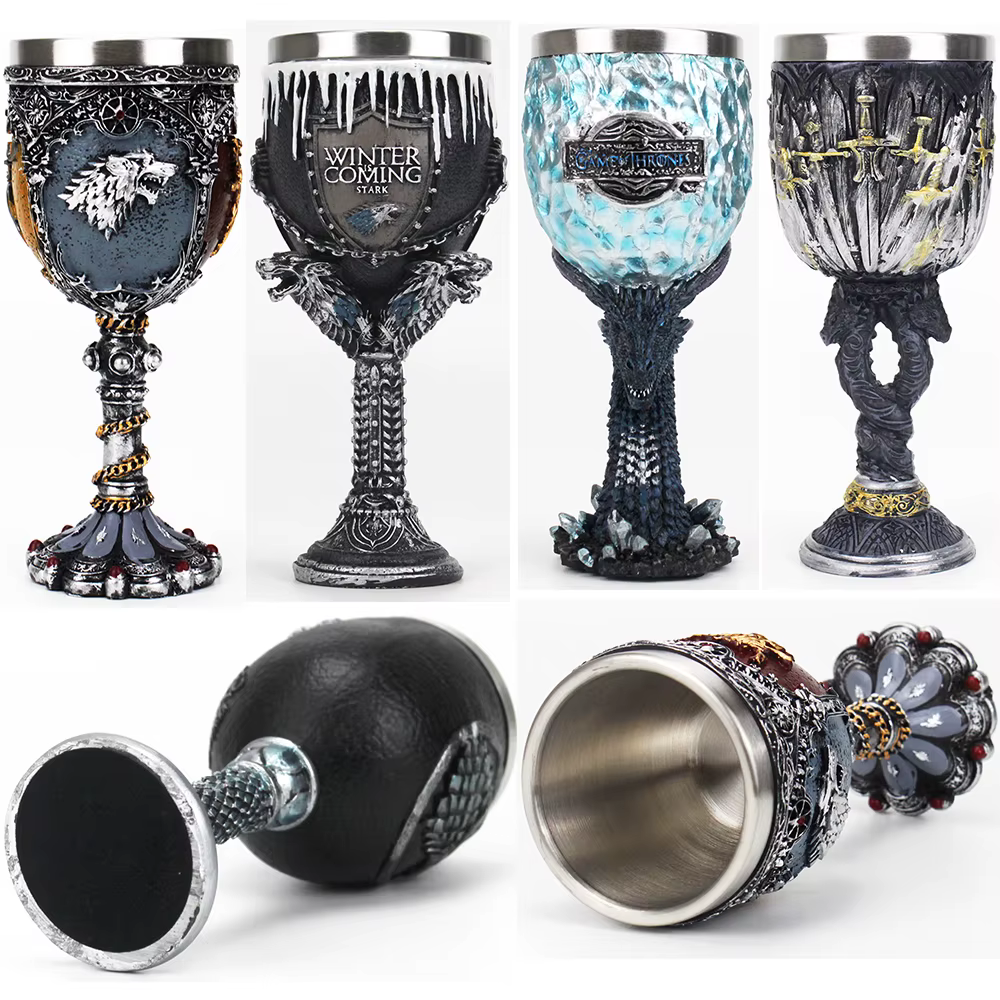Gobelet GOT 200ml, verre à vin en résine de haute qualité en acier inoxydable, gobelet à Champagne, cadeau d'halloween et de noël, verres fantaisie rétro