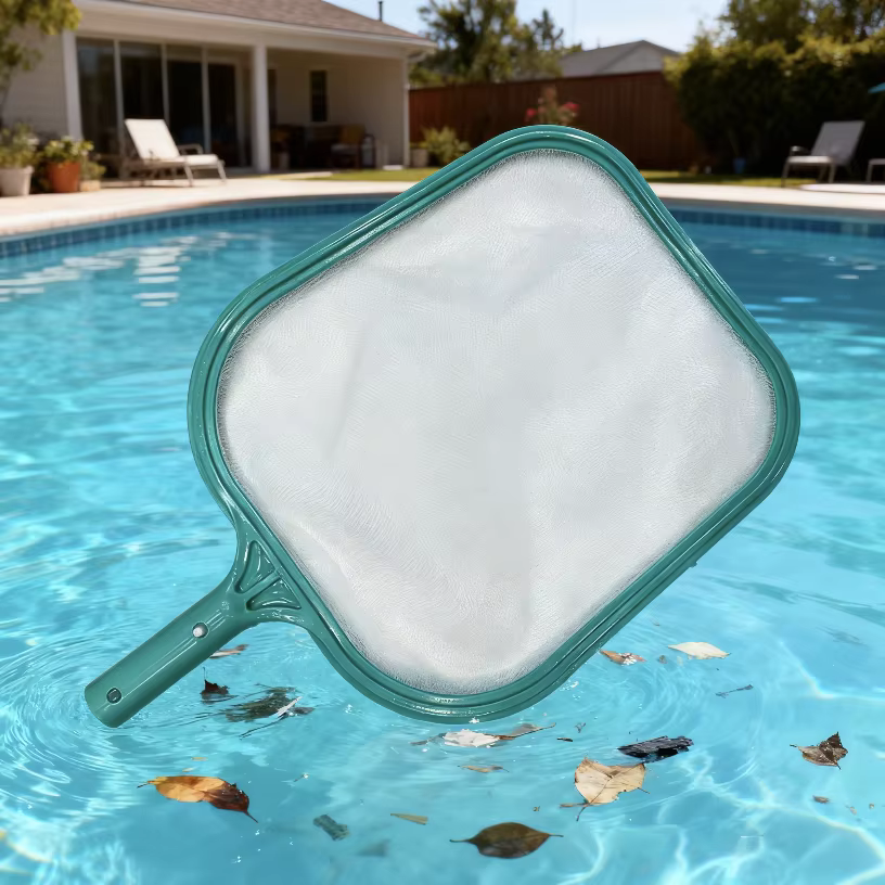 Épuisette à feuilles pour piscine et spa, nettoyeur à cadre en maille, outil d'entretien de piscine (vert)