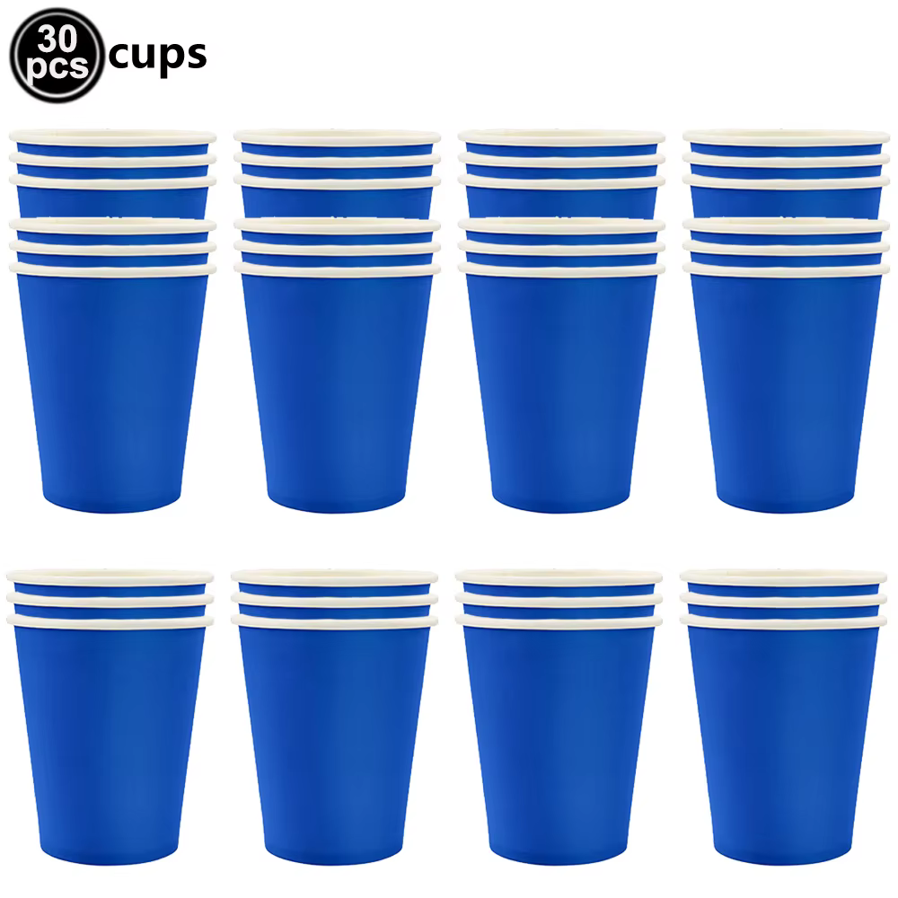 Vaisselle jetable bleu foncé
