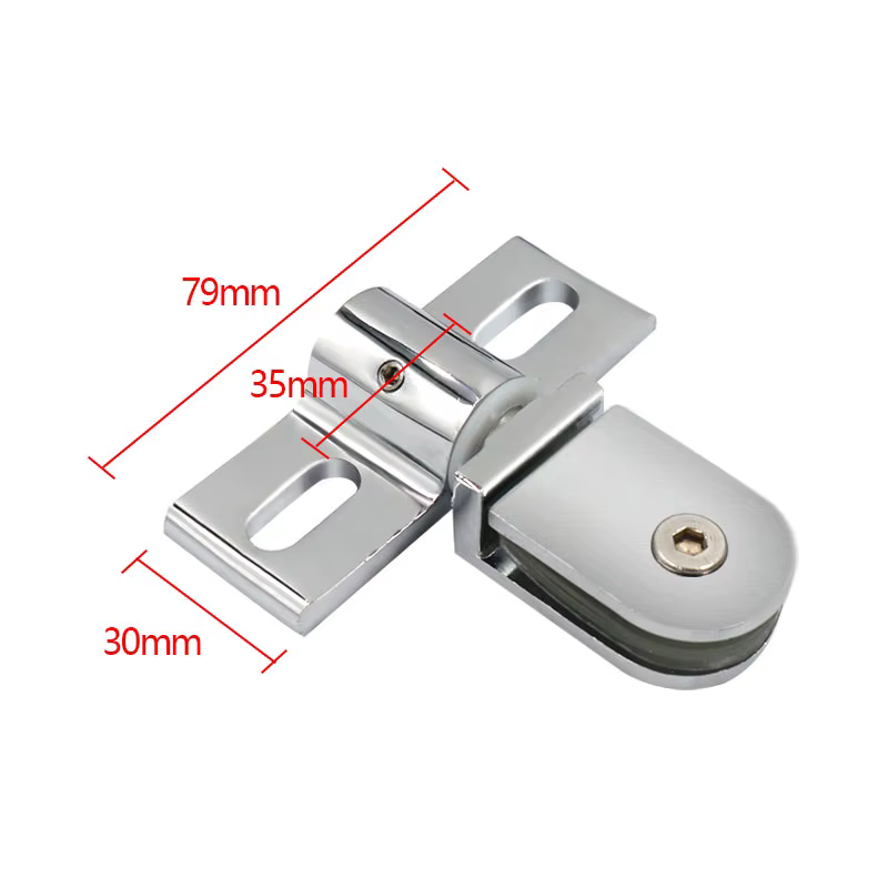 Clip/Attache/Charnière pour porte de salle de bain en verre, axe de porte rotatif, alliage de zinc et acier inoxydable, sans rouille, accessoires de douche