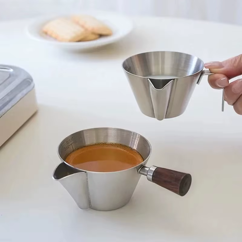 JUSTINLAU Tasse à expresso en acier inoxydable de 110 ml avec échelle graduée