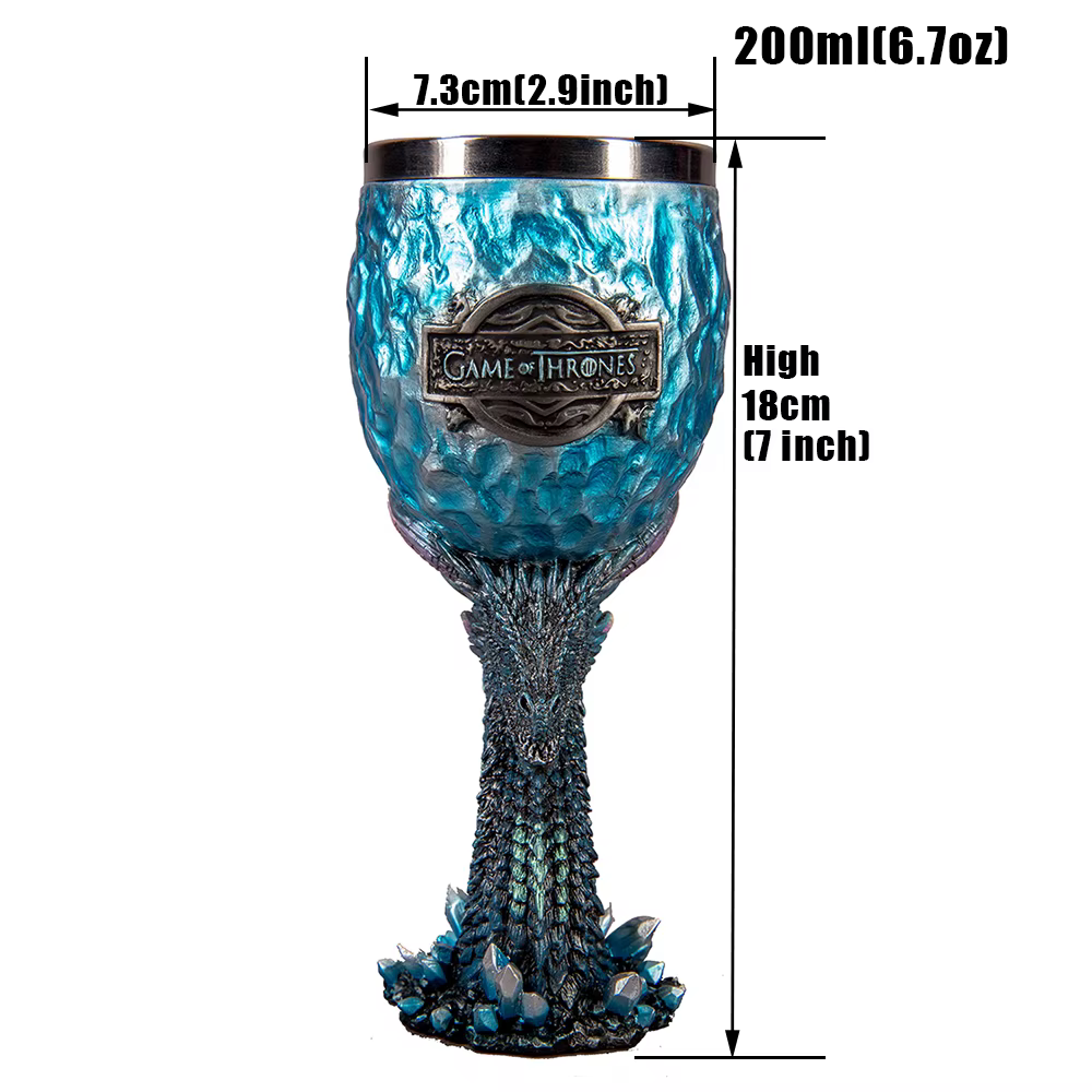 Gobelet GOT 200ml, verre à vin en résine de haute qualité en acier inoxydable, gobelet à Champagne, cadeau d'halloween et de noël, verres fantaisie rétro