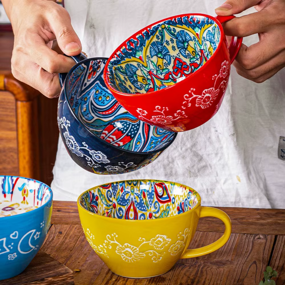 Tasse à eau en céramique bohème