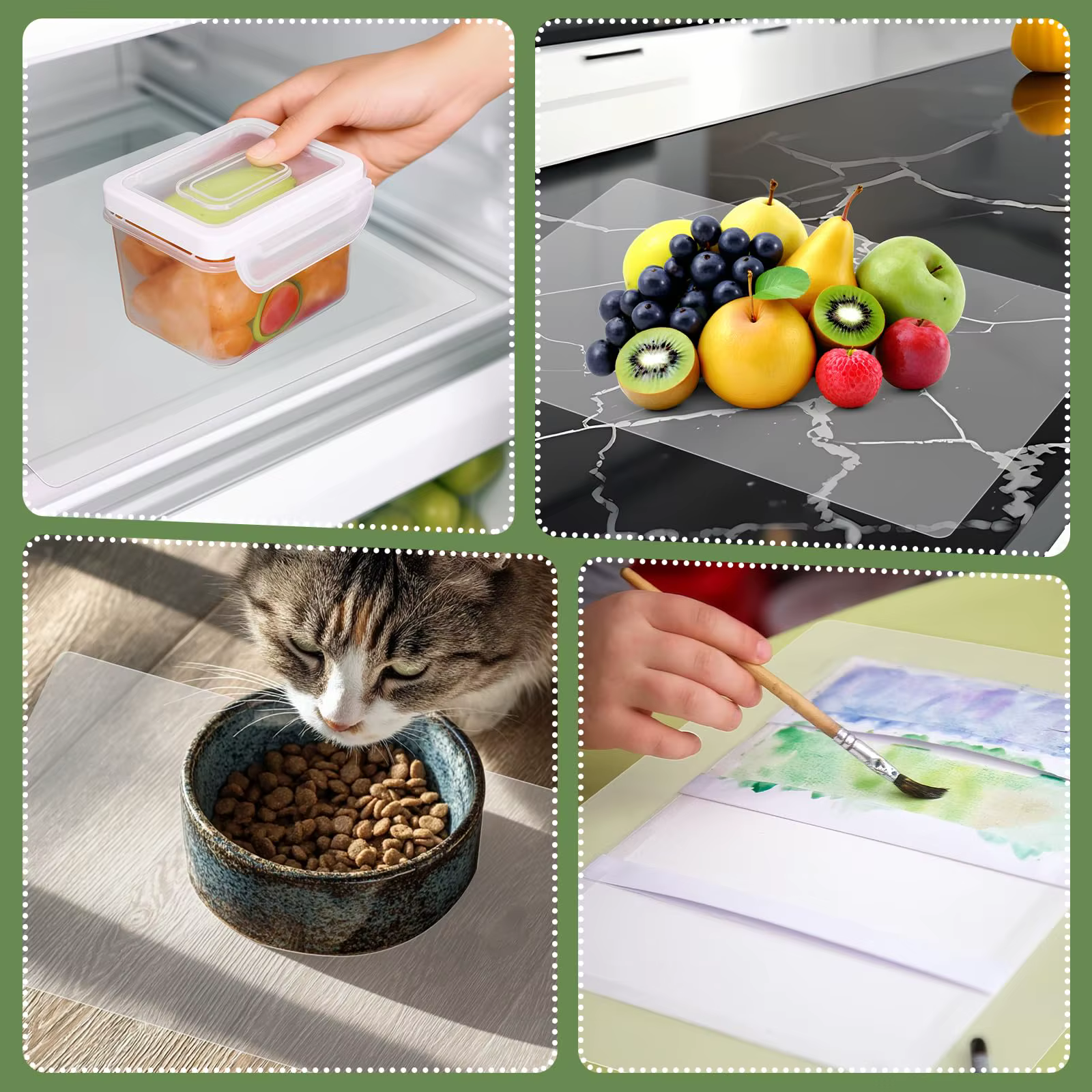 Ensemble de 4 sets de table en plastique transparent - Protection