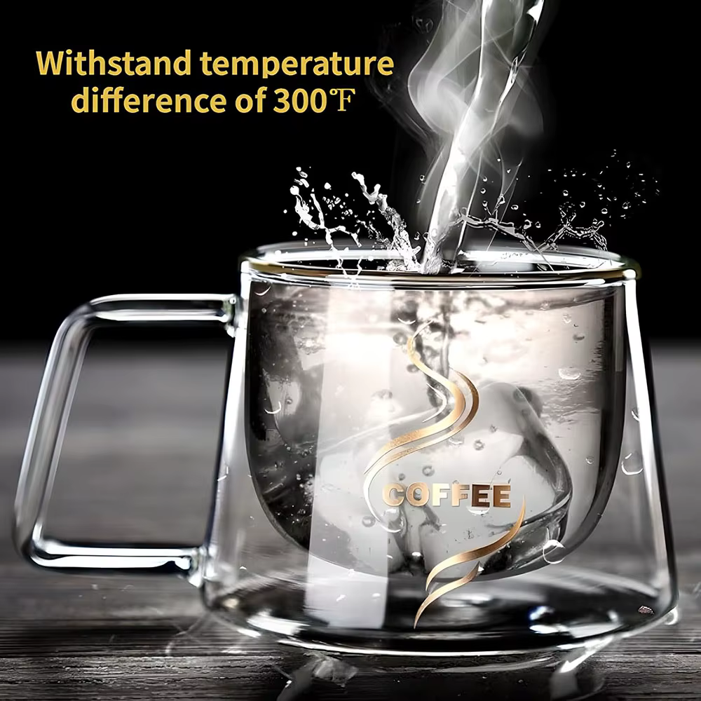 Tasse à expresso transparente résistante à la chaleur de 200ML