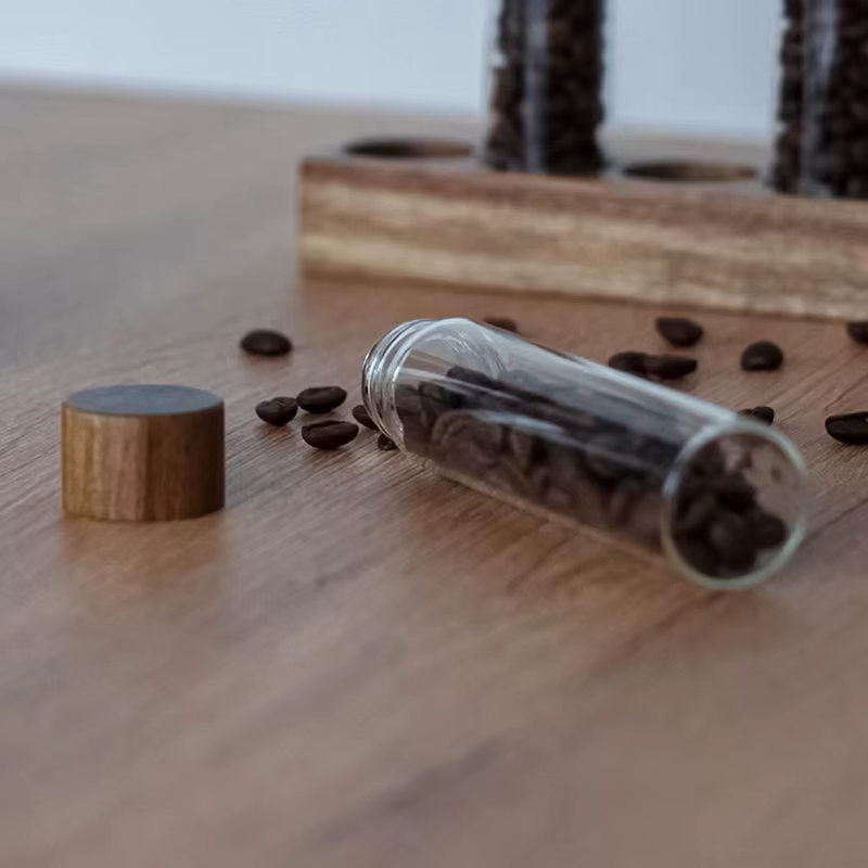 【Peace】Conteneur de stockage pour grains de café en verre avec outil en bois