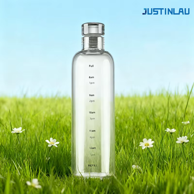 Bouteille en verre transparente de 300-1000 ml en verre borosilicate