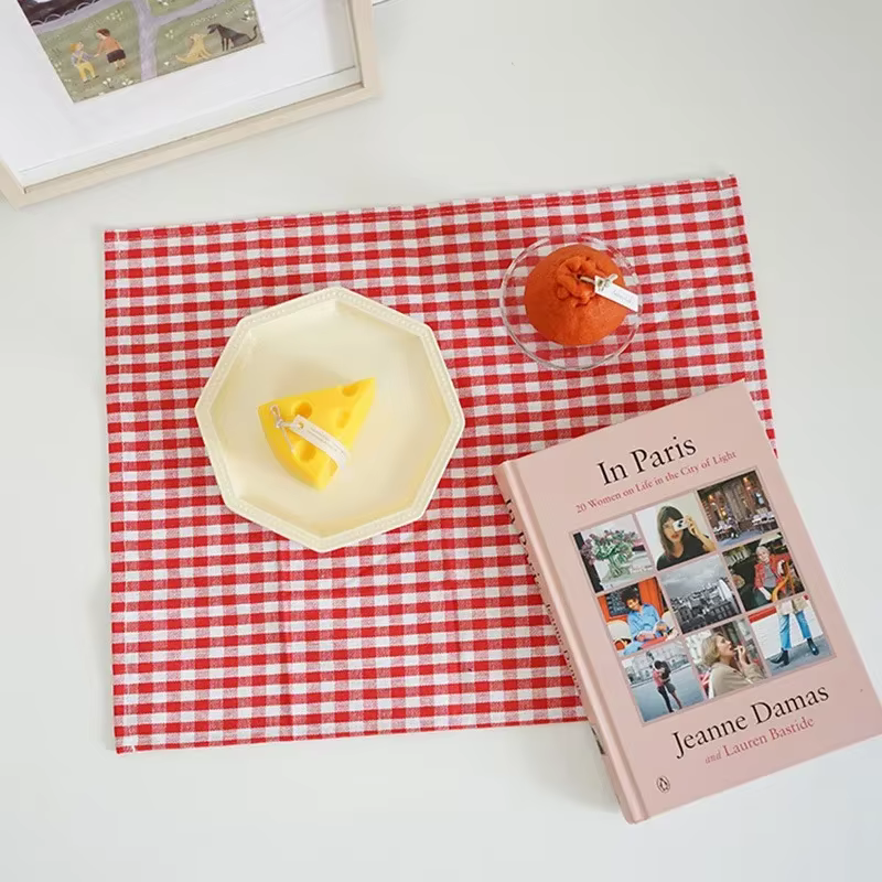 Ins napperon frais Plaid tapis de Table Photo fond tissu