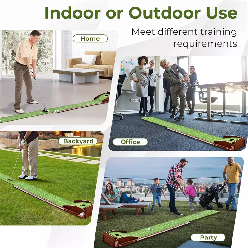 Tapis d'intérieur vert avec retour automatique de balle, idéal pour la maison, le bureau et l'extérieur