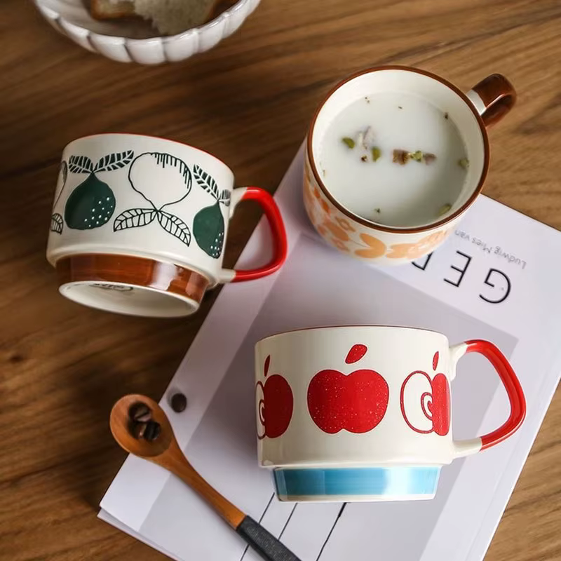 Ensemble de tasses à café à fleurs japonaises de 300ml