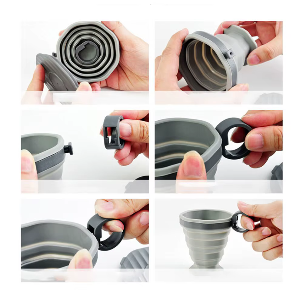 Tasse à café pliante avec couvercle