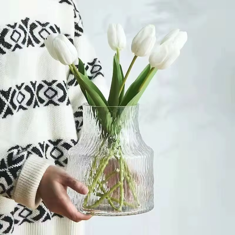 Vase en verre texturé de Style rétro nordique
