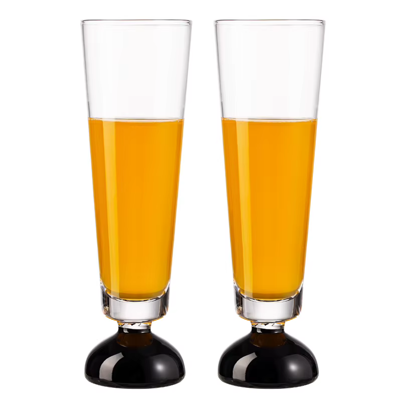 Verres à champagne en agate noire