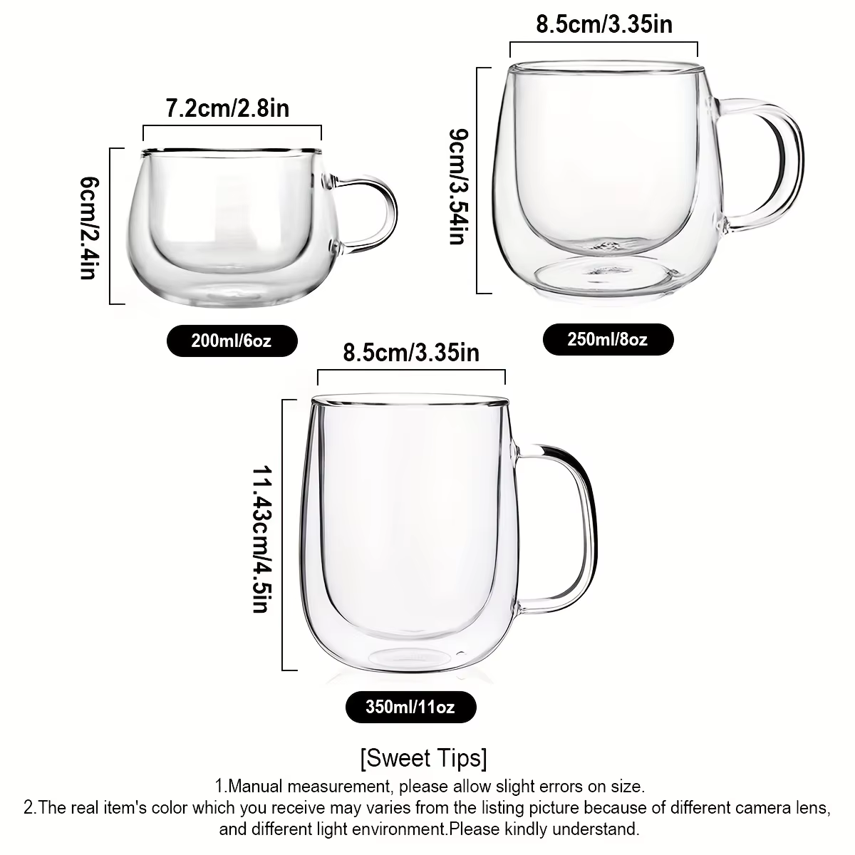Paquet de 2 tasses à café en verre-ensemble
