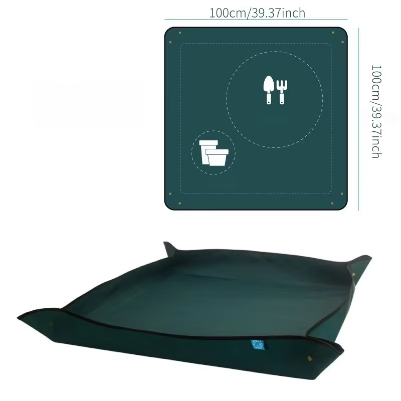 Tapis de jardinage vert pour plantes succulentes et autres plantes - Idéal pour le rempotage, le mélange de terre et l'entretien des plantes sur balcon.