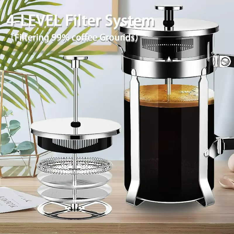 Cafetière à presse française en acier inoxydable