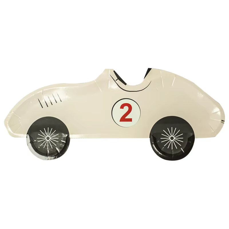 Assiettes en papier jetables en forme de voiture