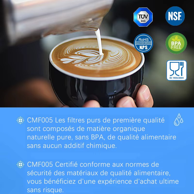 Cartouche de filtre à eau pour Machine à café CMF005
