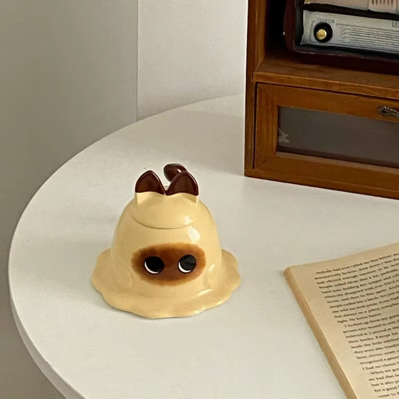 Kawaii chat siamois purée de pommes de terre tasse à café mignon