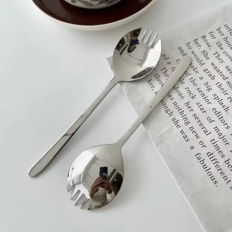 2/4/6 pièces Cuillère à salade en acier inoxydable