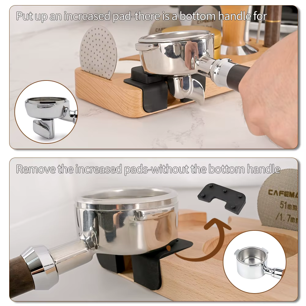 Station de bourrage de café en bois