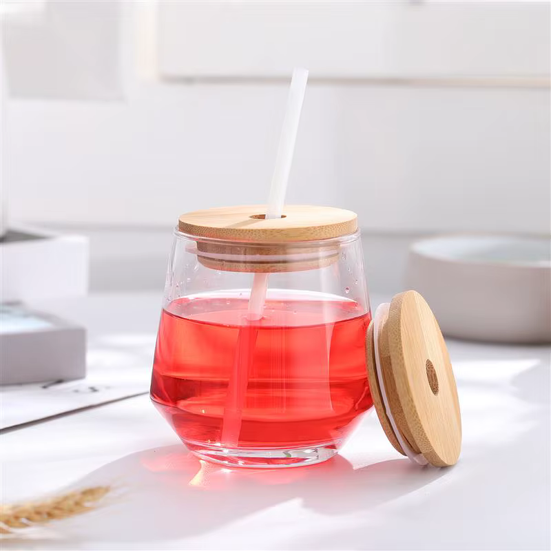 Bocal Mason Jar avec couvercle en paille