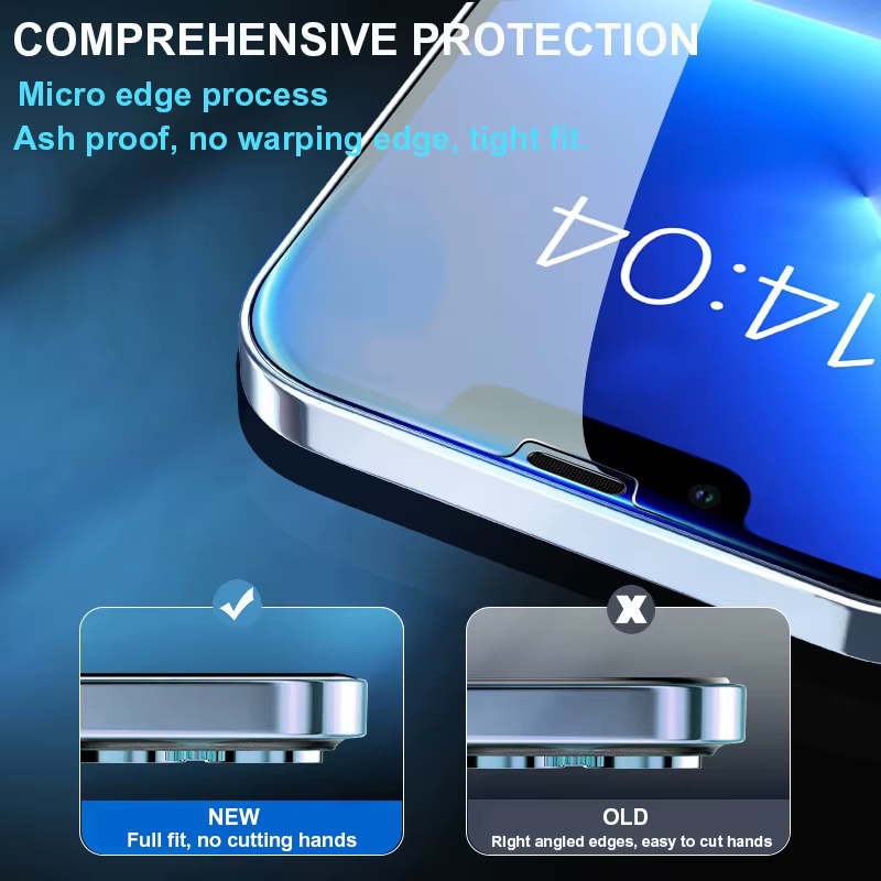 Lot de 5 protections d'écran en verre trempé pour iPhone 17, 16, 15, 14, 13, 12 Pro Max, et iPhone 12 Mini, 13 Mini, 14 Plus, 14 Pro, 16 Pro Max