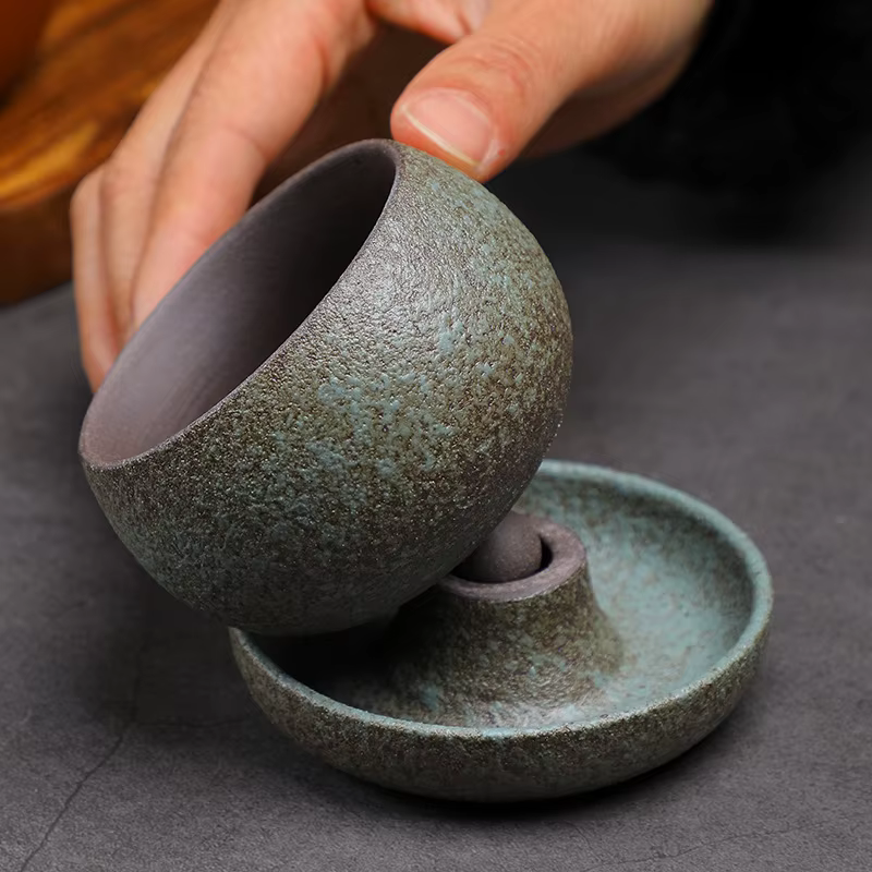 2 tasses à café en céramique de 150 ml avec soucoupes