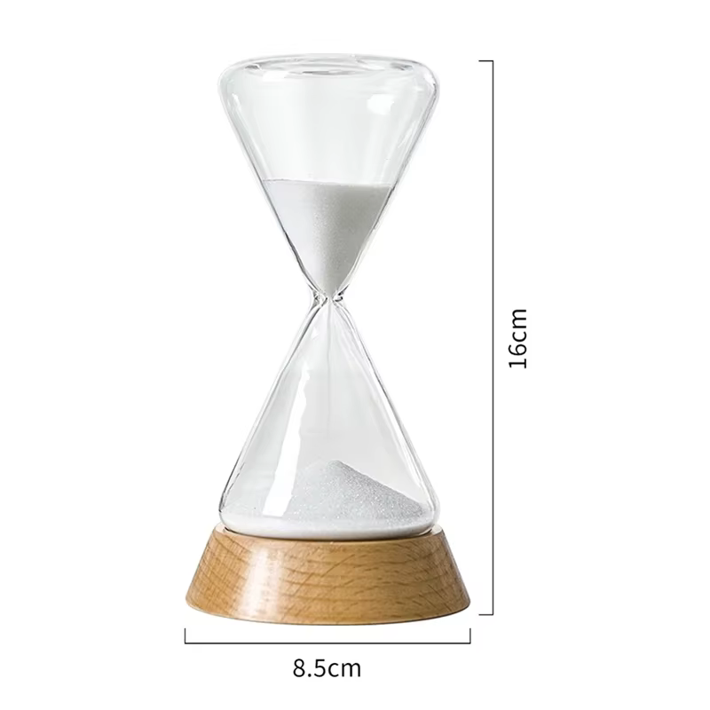 Nouveau sablier de temps de gouttelette de verre nordique avec Base en bois décoration de la maison artisanat cadeau