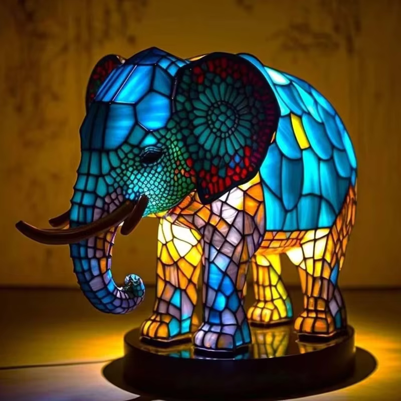 Lampe de Table en verre peint en résine créative