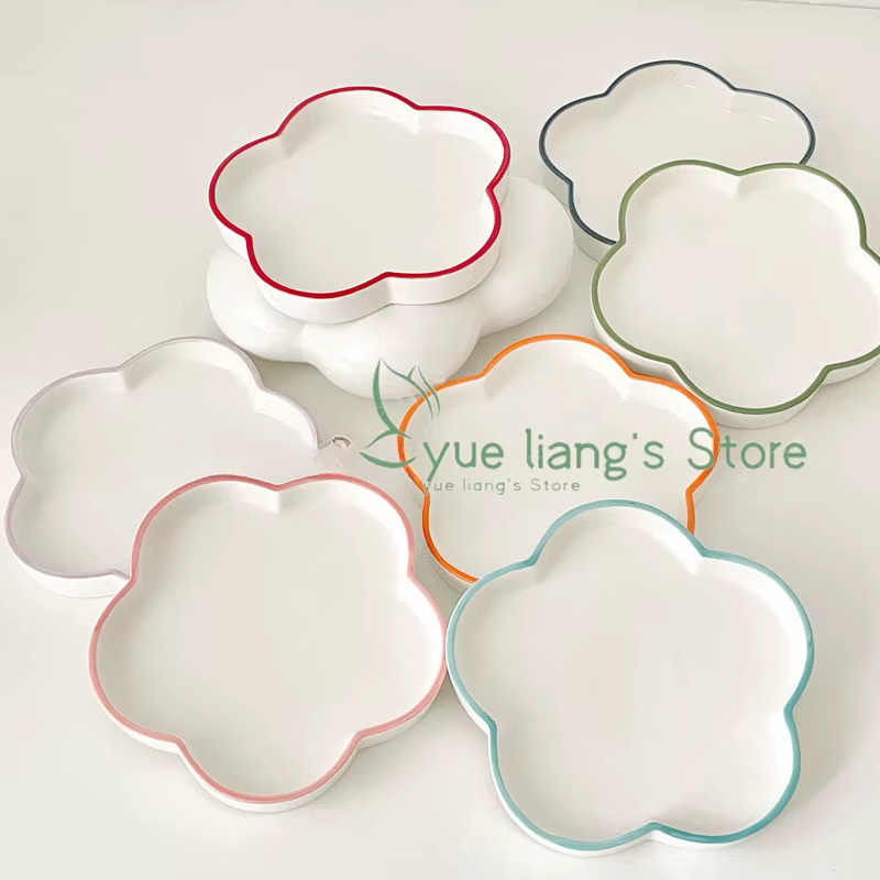 Rainbow Line Plum Blossom Small Plate