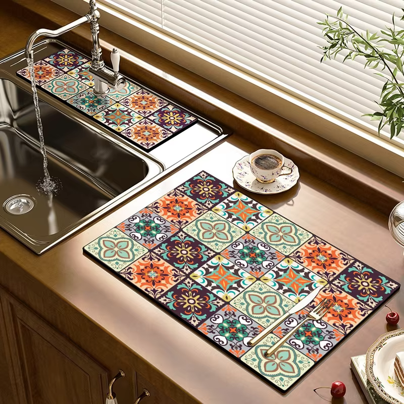 Tapis de séchage de vaisselle antidérapant super absorbant