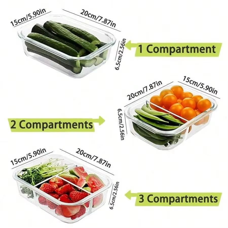 Récipient de stockage alimentaire en verre avec couvercle