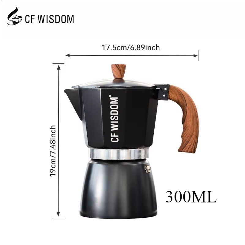 CF WISDOM Cafetière moka à valve unique 300ML