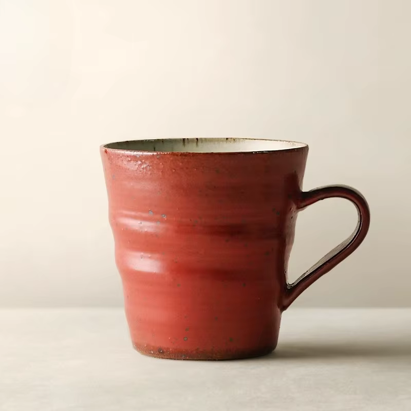 Tasse à café en grès artisanal Vintage faite à la main