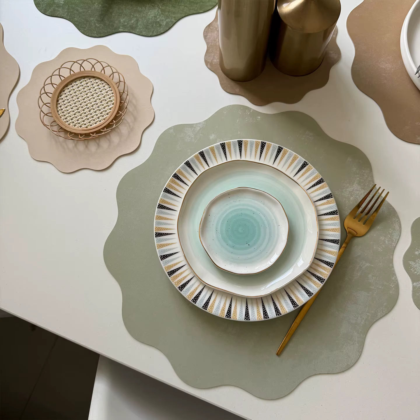 Sous-plat en similicuir velours