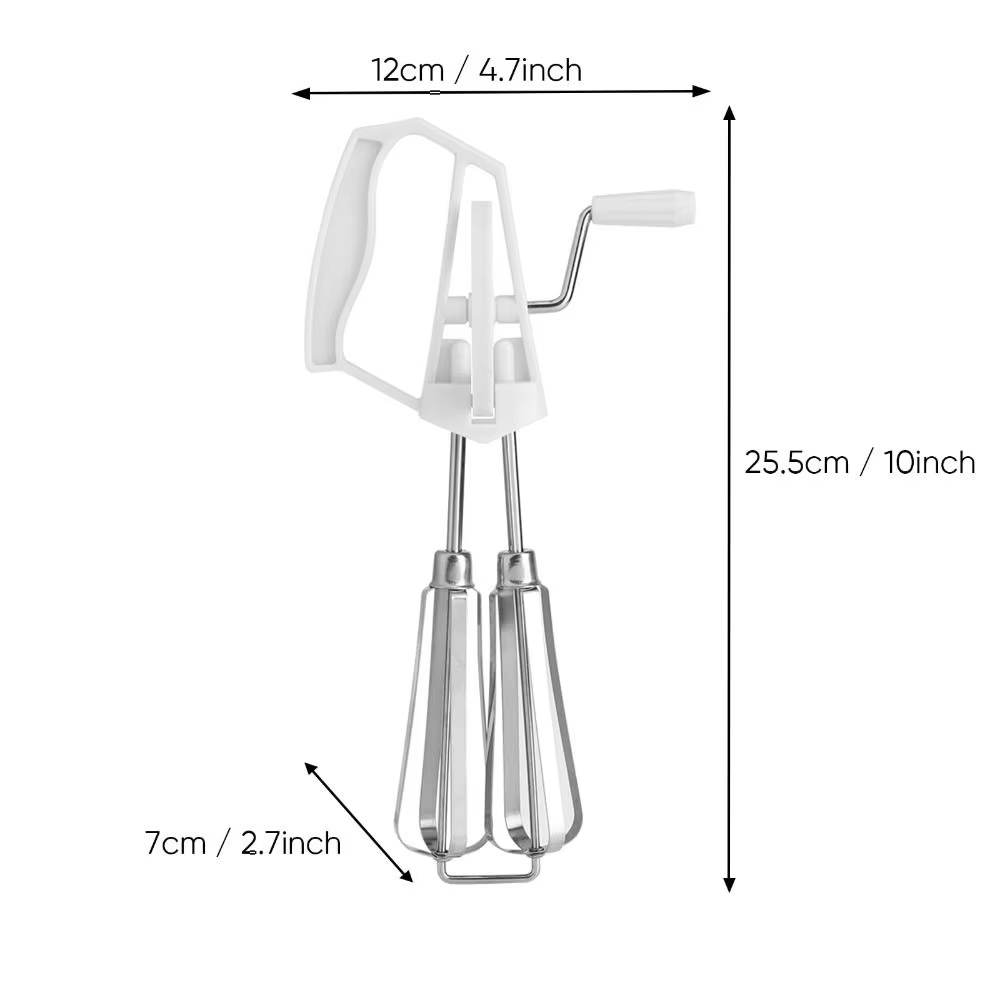 Fouet à œufs rotatif en acier inoxydable