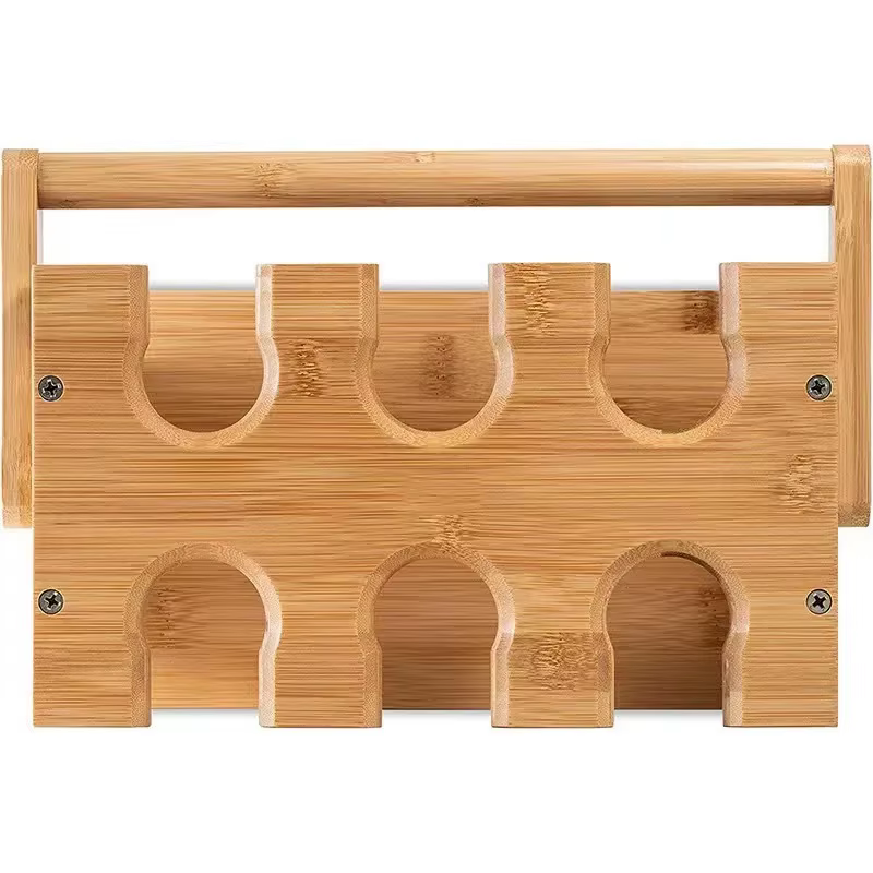 Ensemble de 6 verres en cristal avec support en bambou